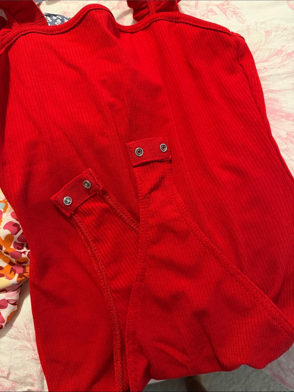 Red Ruffled Strap One-Piece - Picture 3 of 4